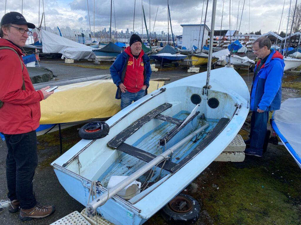 One boat turned over